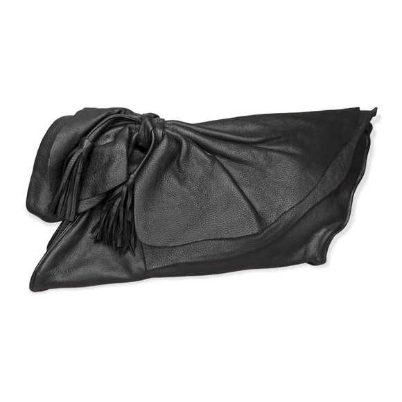 Brio! Black Deerskin Leather Shoulder Bag NWT - Picture 1 of 15